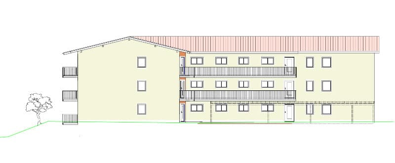 Wohnanlage am Fernsehturm Passau Ansicht Nordwest - Bergander Bau